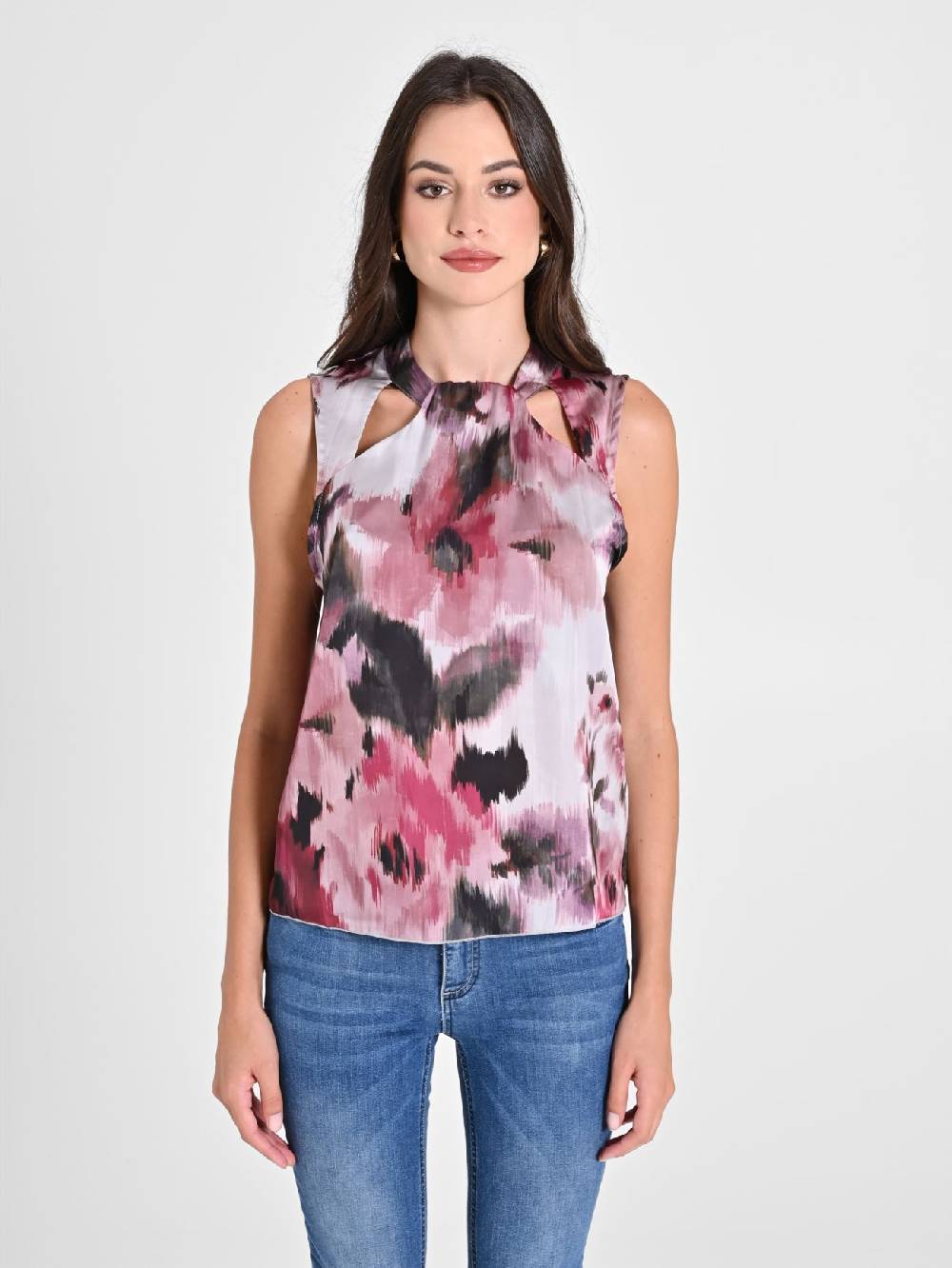 Rinascimento Blusa stampa Fiori Astratti Sconto di tempo limitato