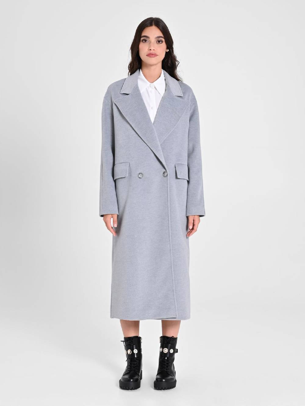 Rinascimento Maxi Cappotto Grigio Comprare a buon mercato
