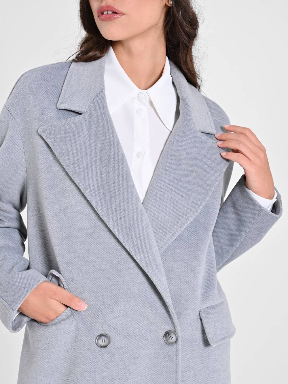 Rinascimento Maxi Cappotto Grigio Comprare a buon mercato