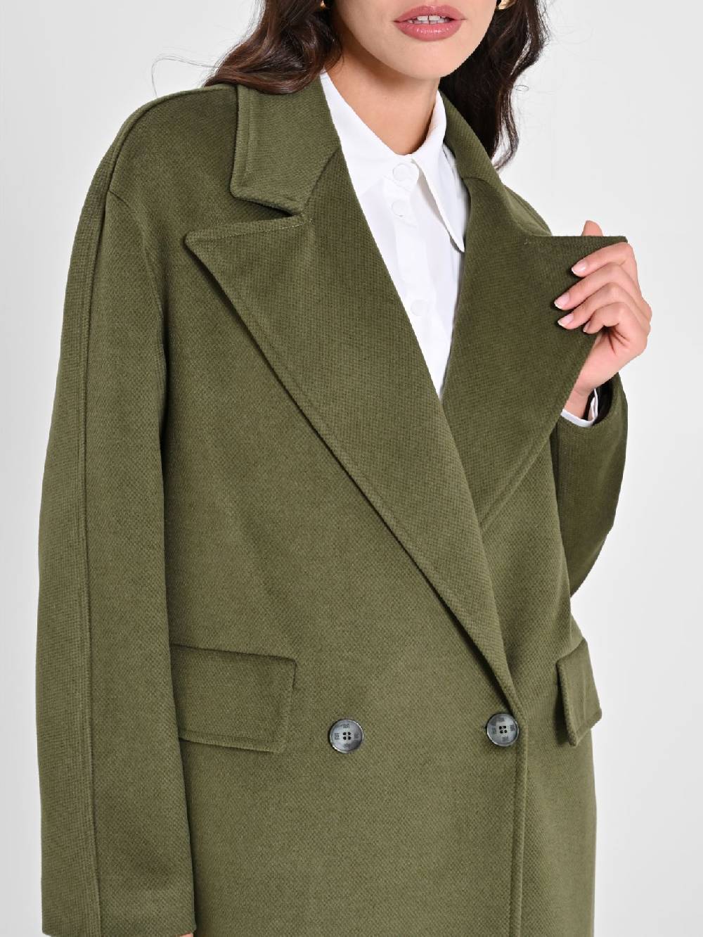 Rinascimento Maxi Cappotto Verde Militare Grande vendita