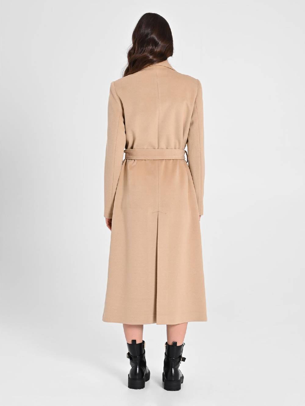 Rinascimento Maxi Cappotto Cammello con Cintura Fornitura limitata