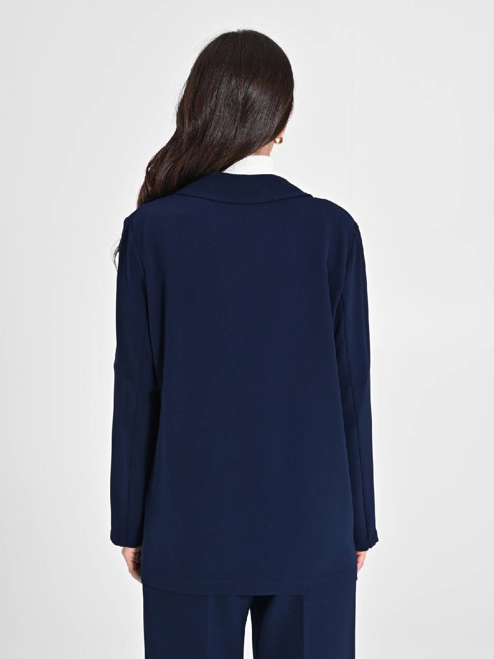 Rinascimento Giacca Blu in Crepe Offerta per la Festa della Mamma