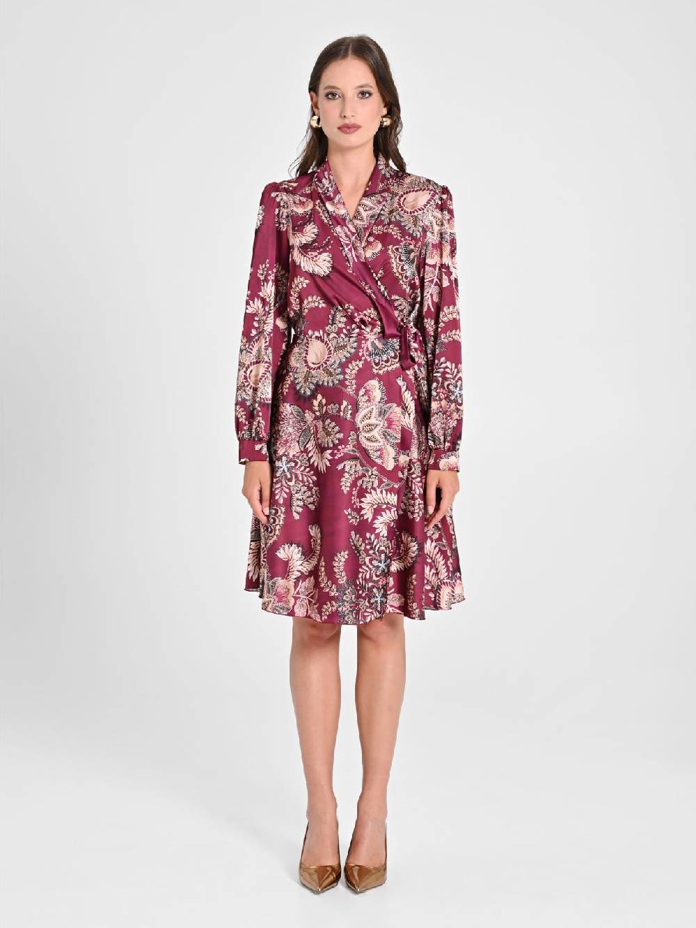 Rinascimento Wrap Dress stampa Cachemire Smaltimento dello stoccaggio