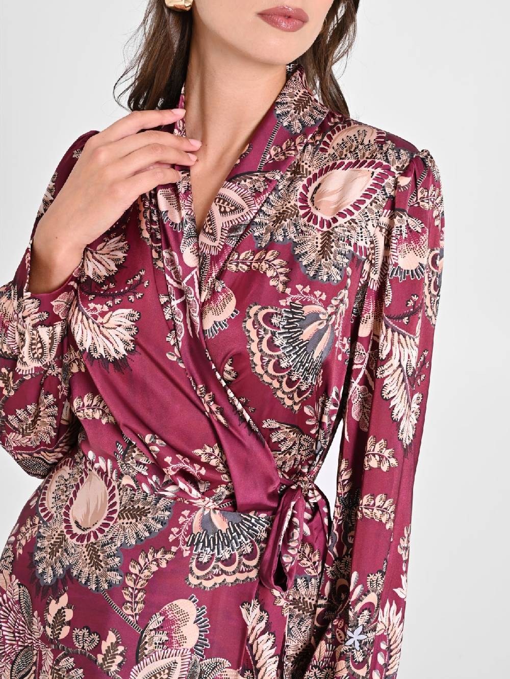 Rinascimento Wrap Dress stampa Cachemire Smaltimento dello stoccaggio