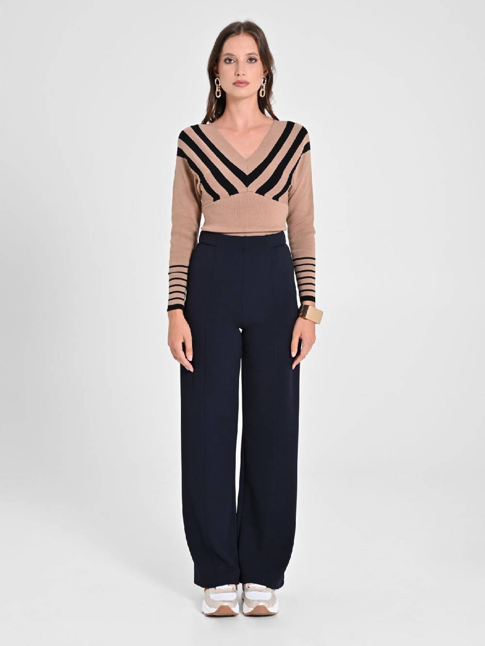 Rinascimento Pantaloni Cropped Blu Navy Online Outlet