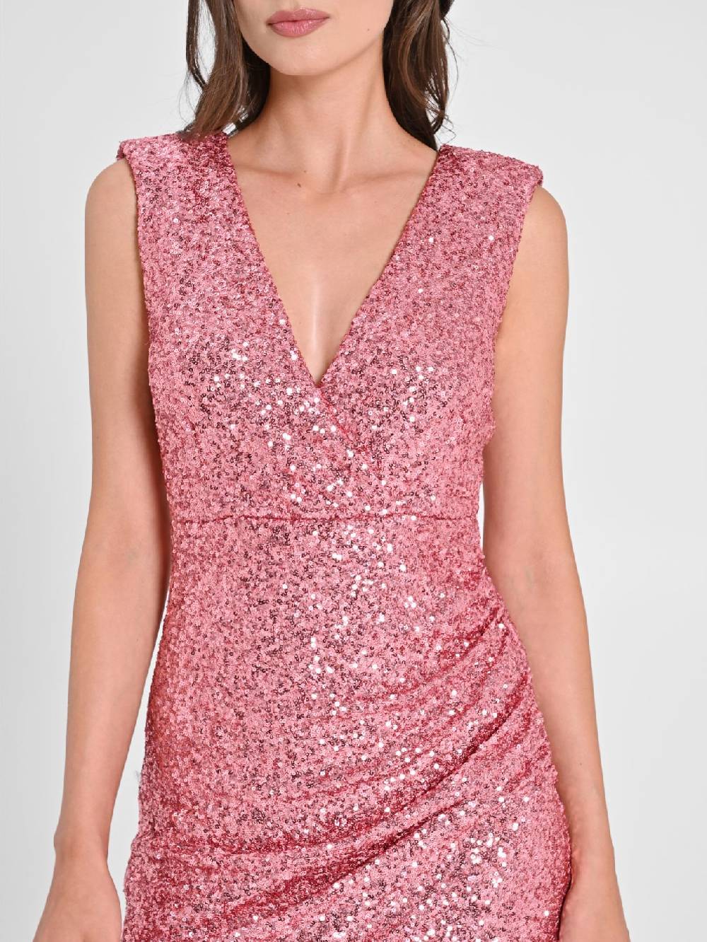 Rinascimento Tubino Paillettes Rosa Liquidazione
