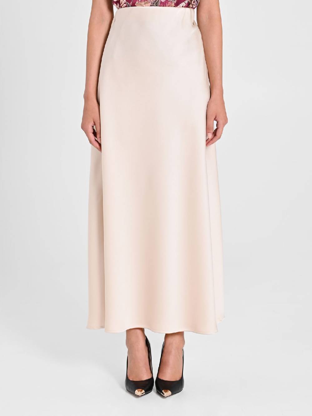Rinascimento Gonna Midi in Envers Satin Offerte speciali