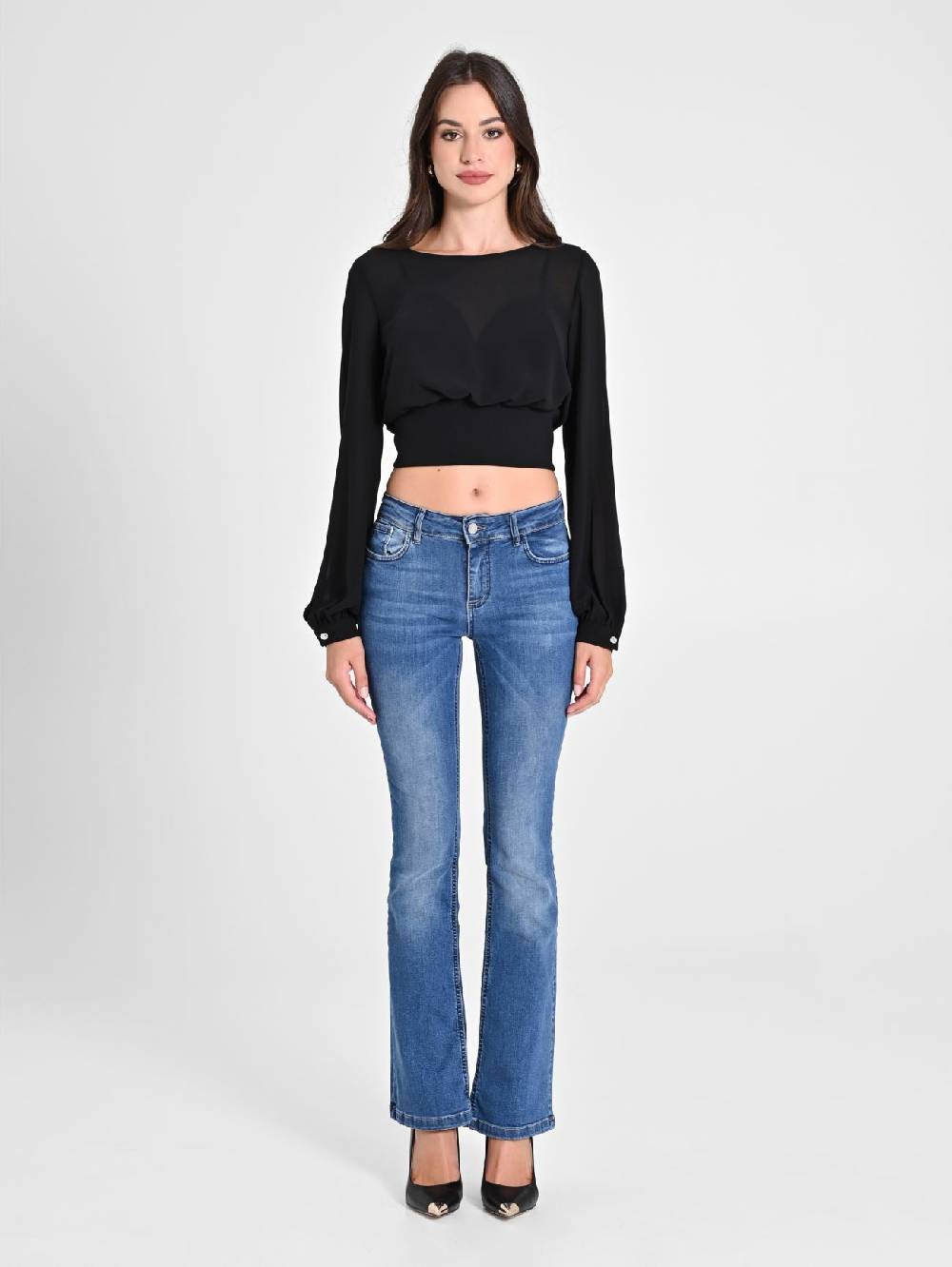 Rinascimento Blusa in Georgette con Top Ritorno libero