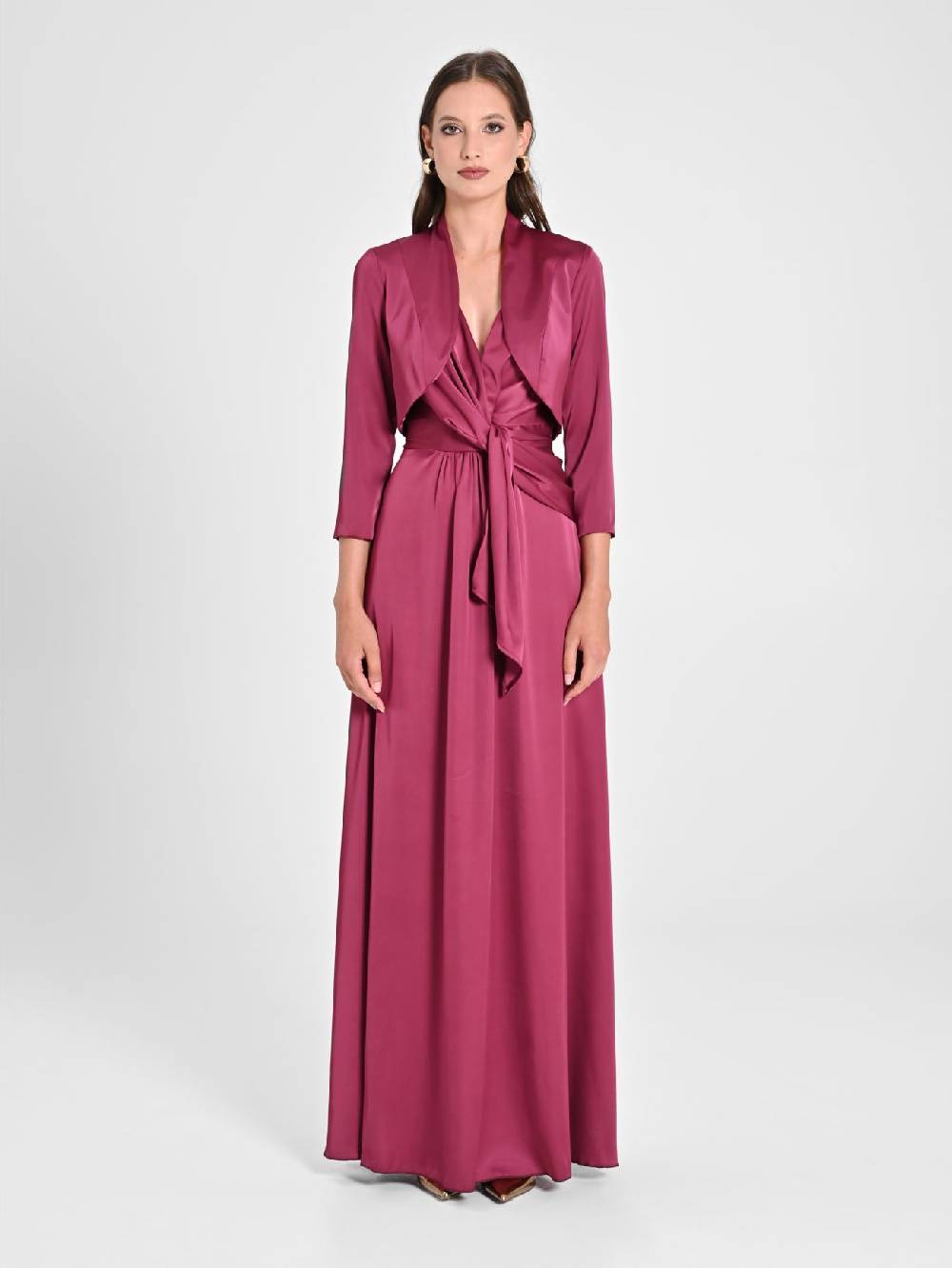 Rinascimento Coprispalle in Raso Bordeaux Latest stili