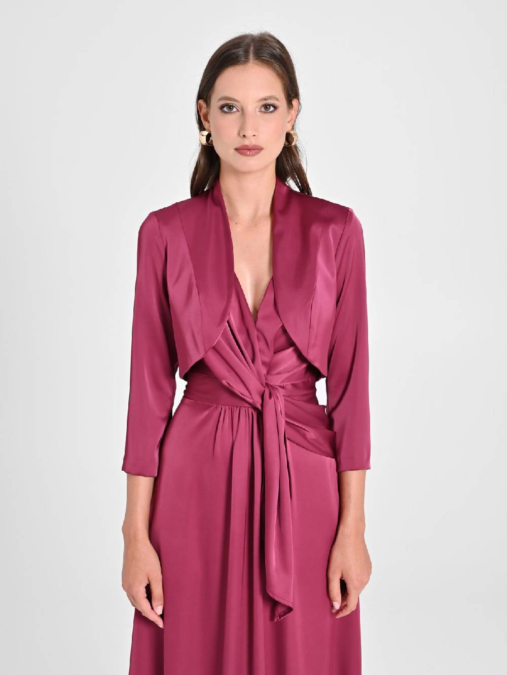 Rinascimento Coprispalle in Raso Bordeaux Latest stili