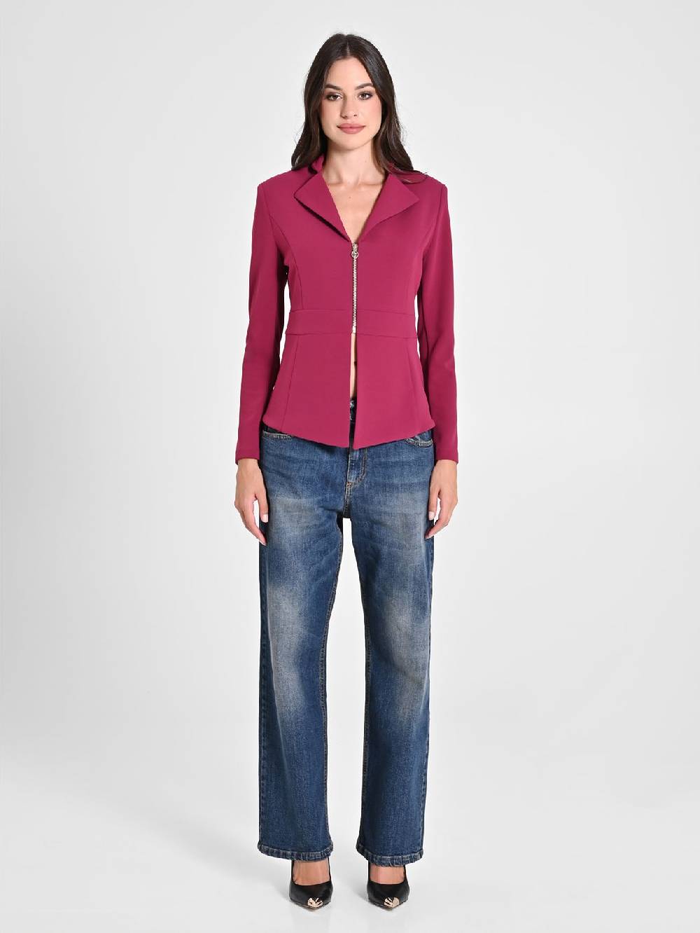Rinascimento Giacca Bordeaux in Scuba mano Crepe Fino al 55% di sconto