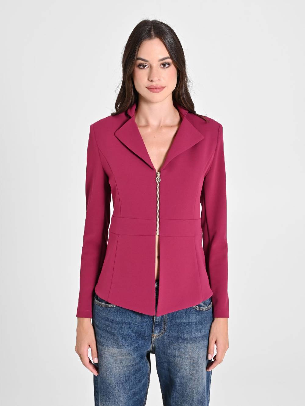 Rinascimento Giacca Bordeaux in Scuba mano Crepe Fino al 55% di sconto