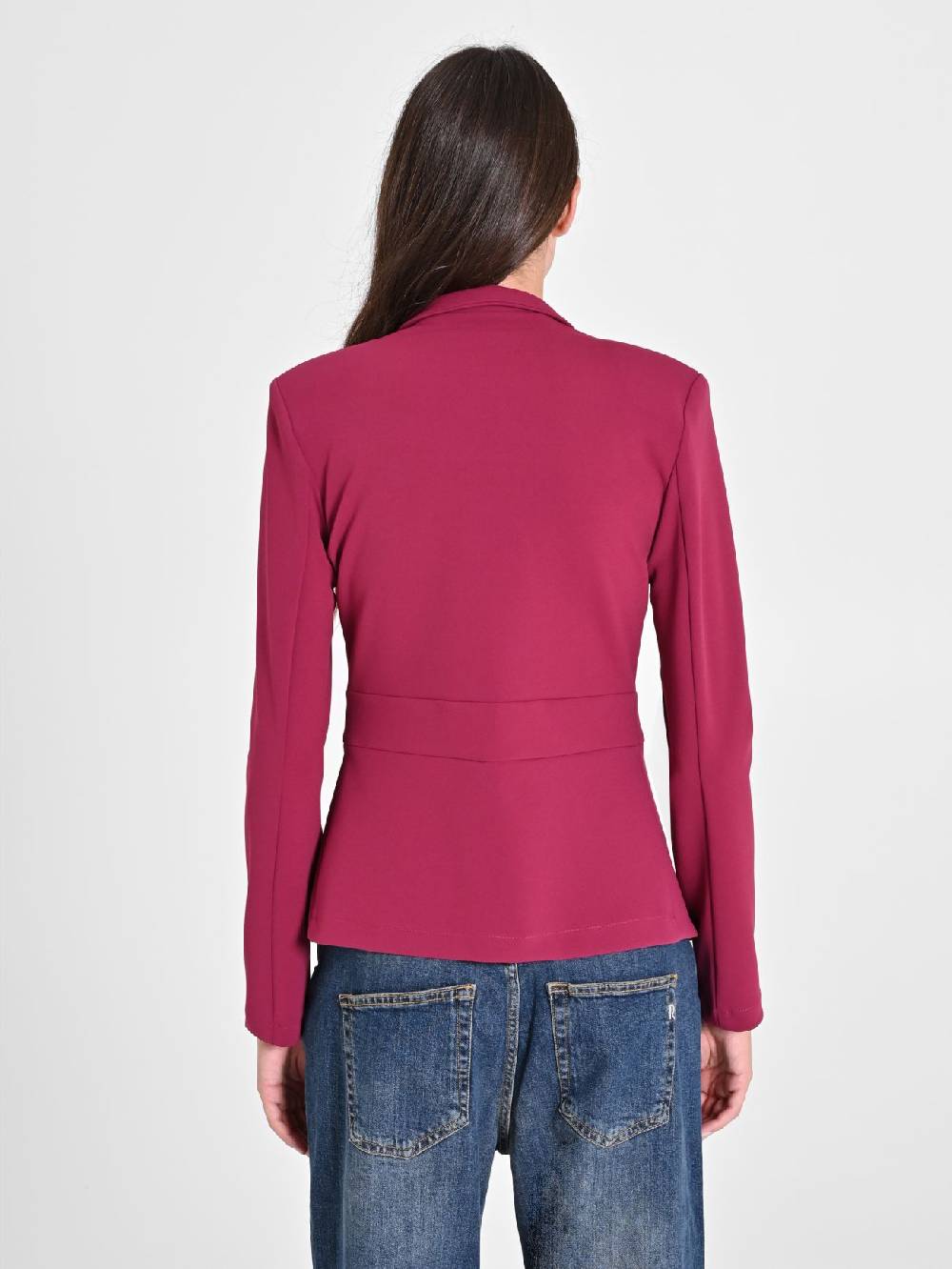 Rinascimento Giacca Bordeaux in Scuba mano Crepe Fino al 55% di sconto