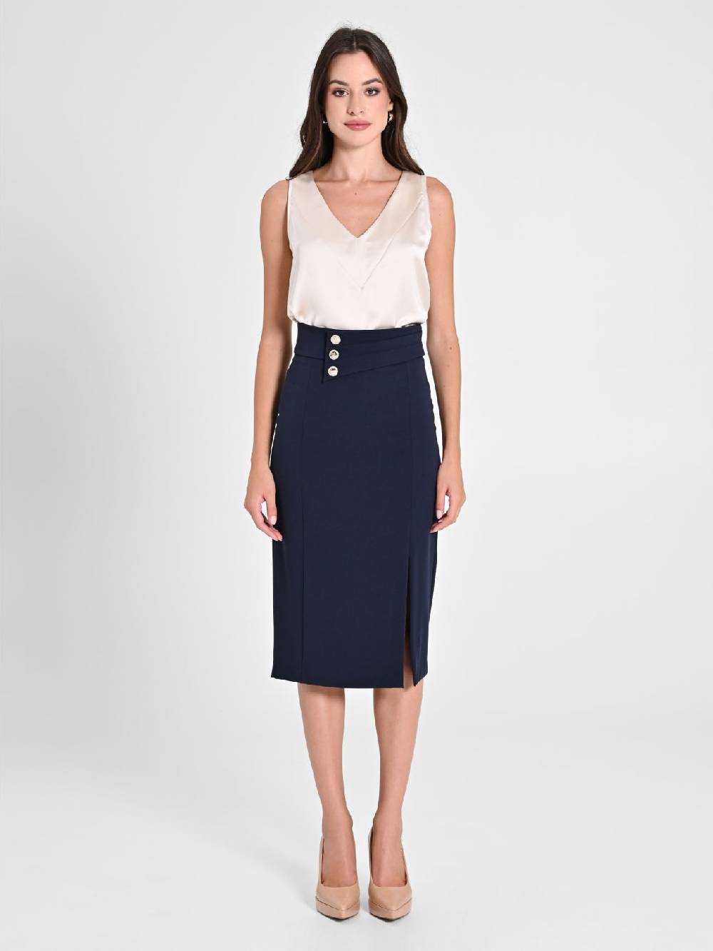Rinascimento Gonna Tubino Blu Navy Duty-free