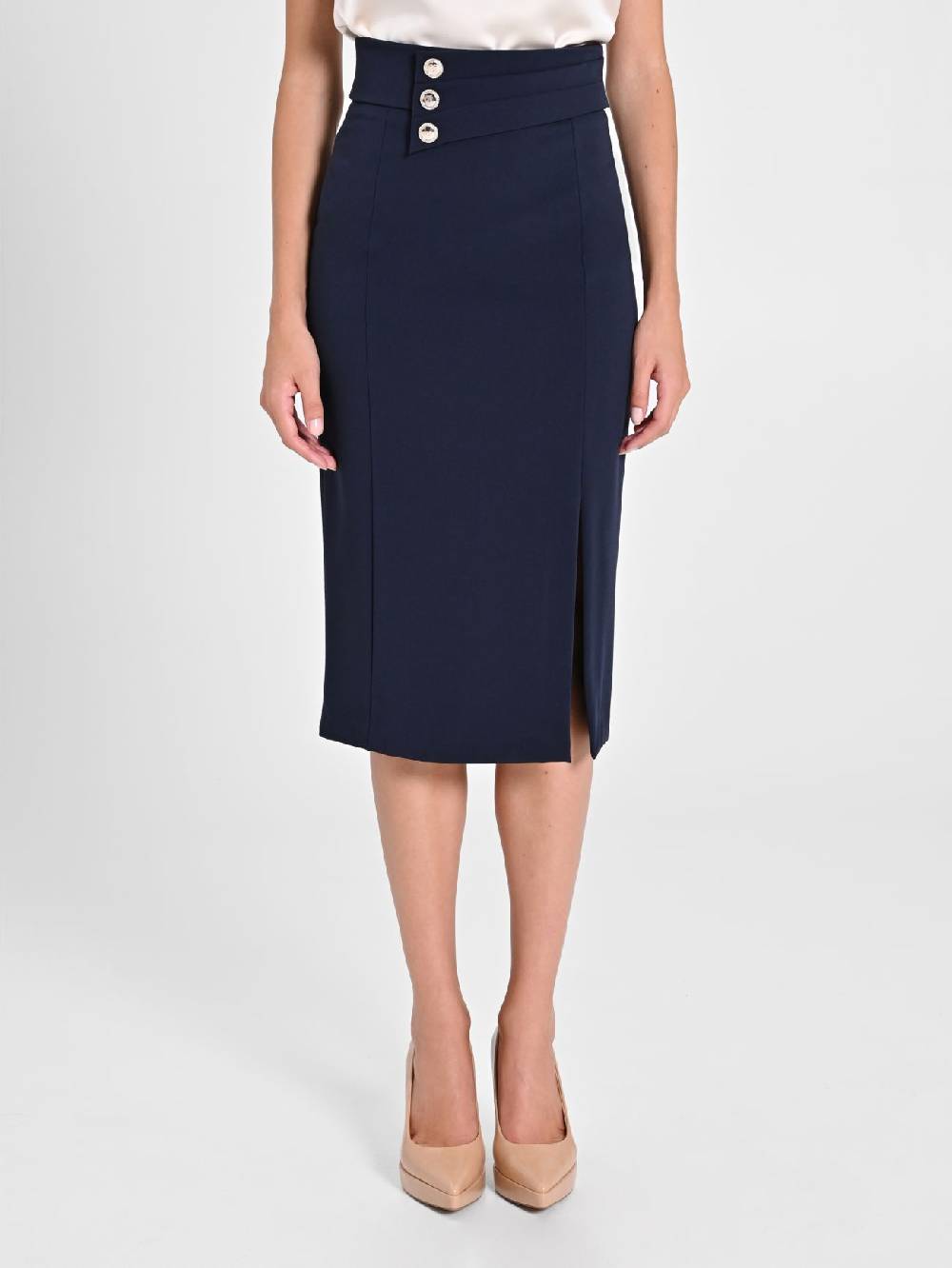 Rinascimento Gonna Tubino Blu Navy Duty-free