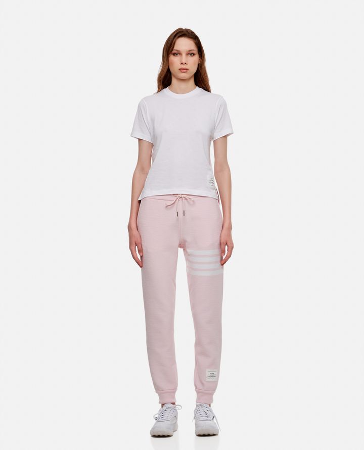 Biffi PANTALONI SUDATORI A RIB OTTOMANO ROSA CHIARO 4-BAR Vendita Economica
