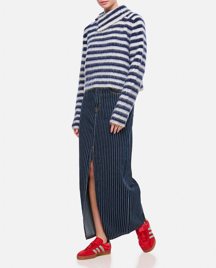Biffi GONNA MIDI DENIM A RIGHE Vendita