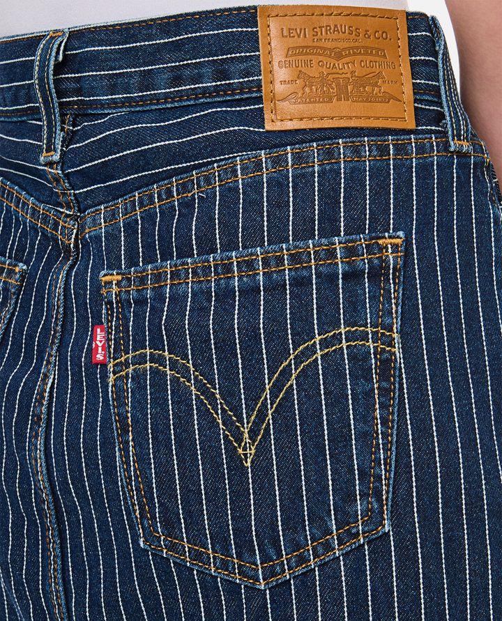 Biffi GONNA MIDI DENIM A RIGHE Vendita