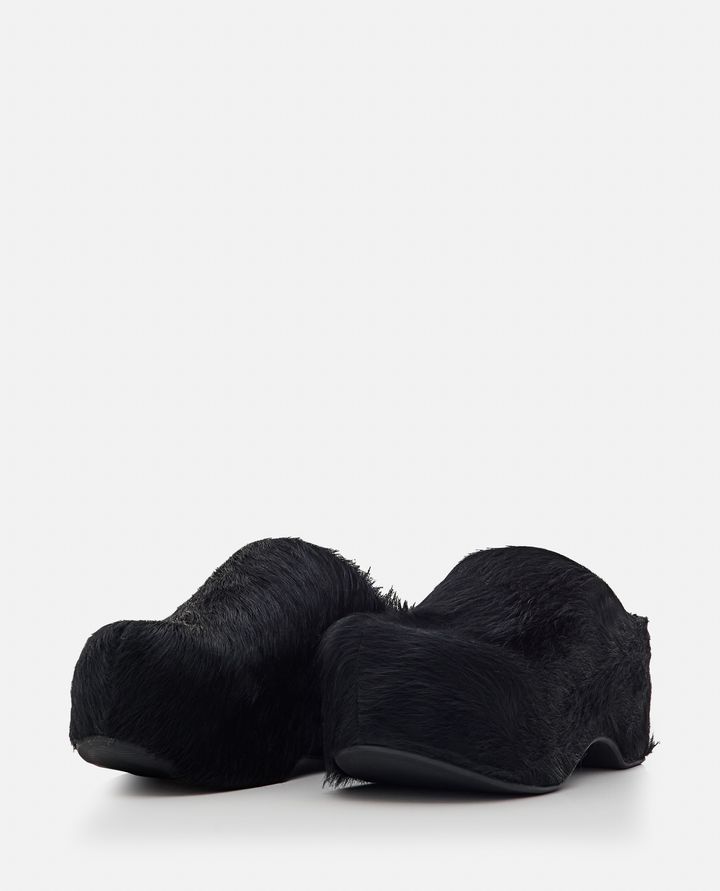 Biffi HAIRY LEATHER PLATFORM MULES Vendita Economica
