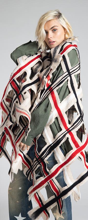 Rossano Perini SCARF WRAP 38FW24 BEIGE Vendita Economica