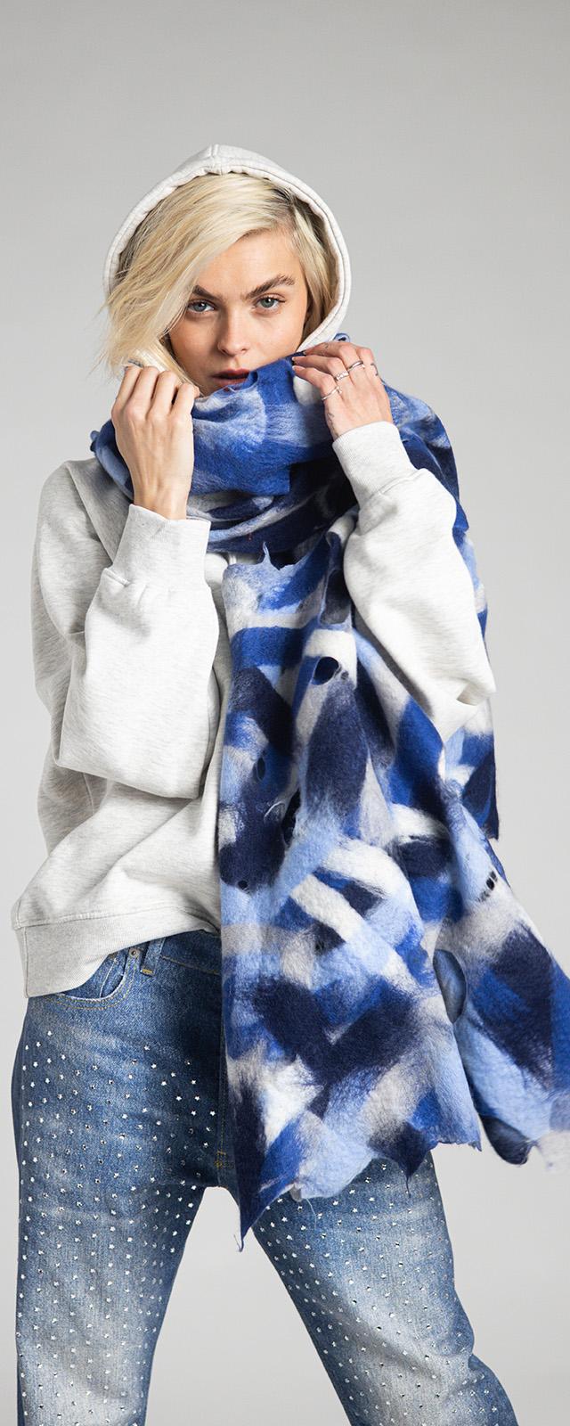 Rossano Perini SCARF 37FW24 BLUE I Più Venduti