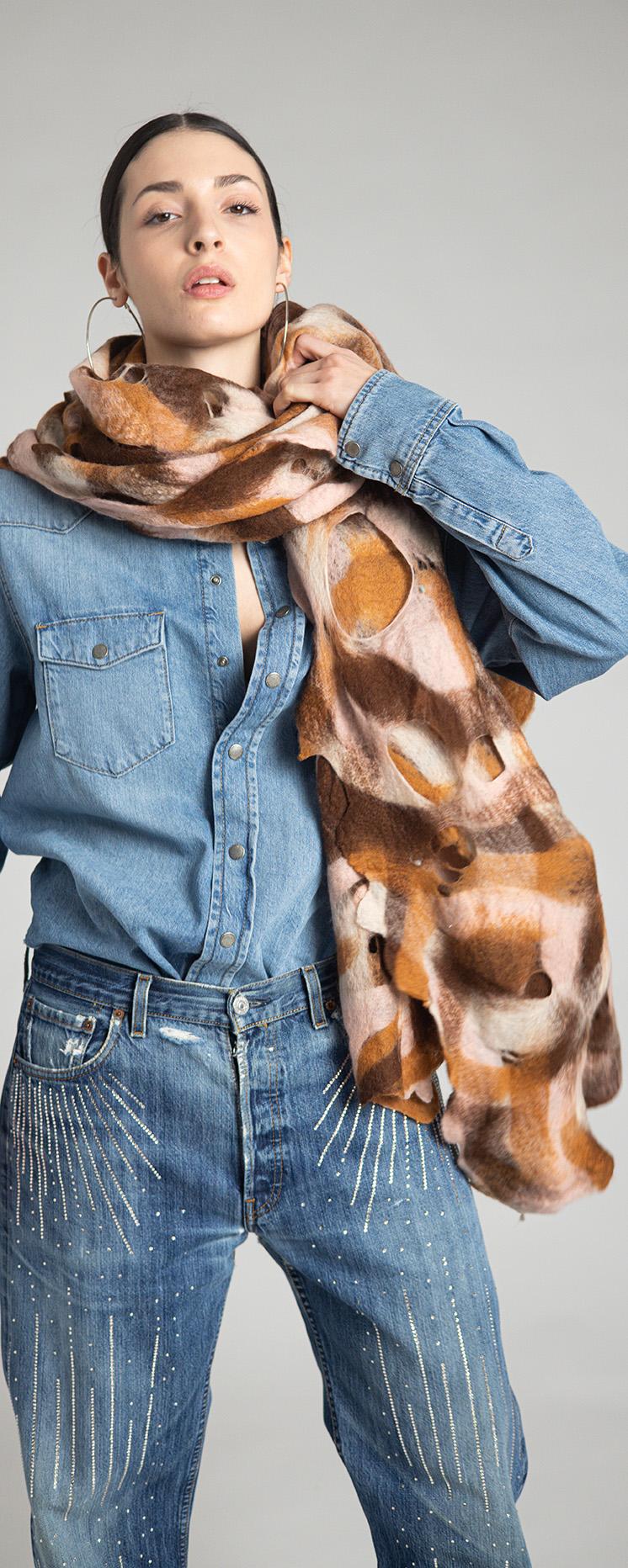 Rossano Perini SCARF 37FW24 BROWN Negozio