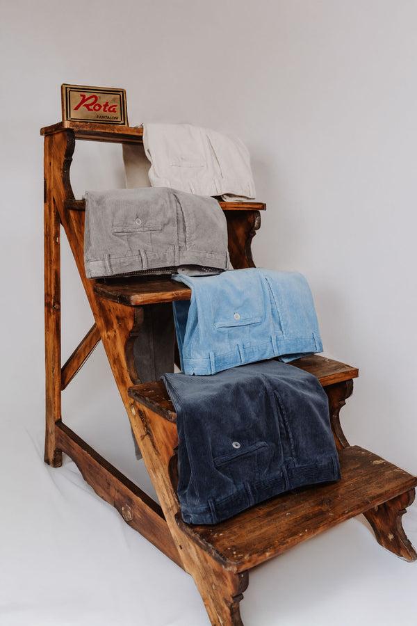 Rota Sport Winter Denim blue corduroy sport trousers Pezzi Unici