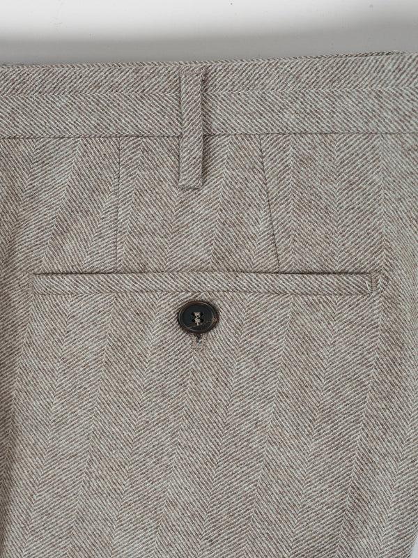 Rota Winter Beige herringbone flannel trousers Fino Al -60%