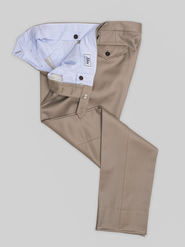 Rota Winter Beige pair of regular fit cavalry twill wool trousers Affare Del Giorno