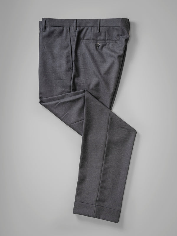 Rota Winter Dark grey pair of regular fit worsted wool trousers Convenienza