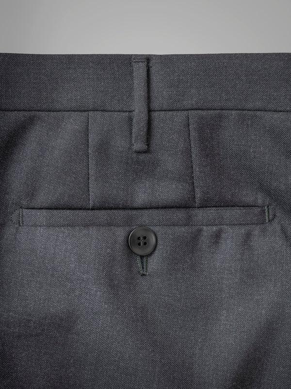 Rota Winter Dark grey pair of regular fit worsted wool trousers Convenienza
