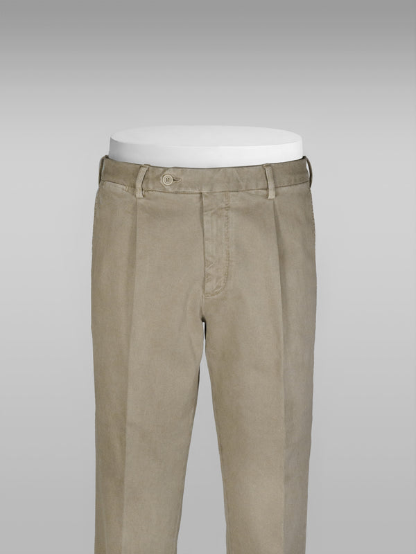 Rota Sport Winter Beige cotton elastan sport trousers 1 pleat