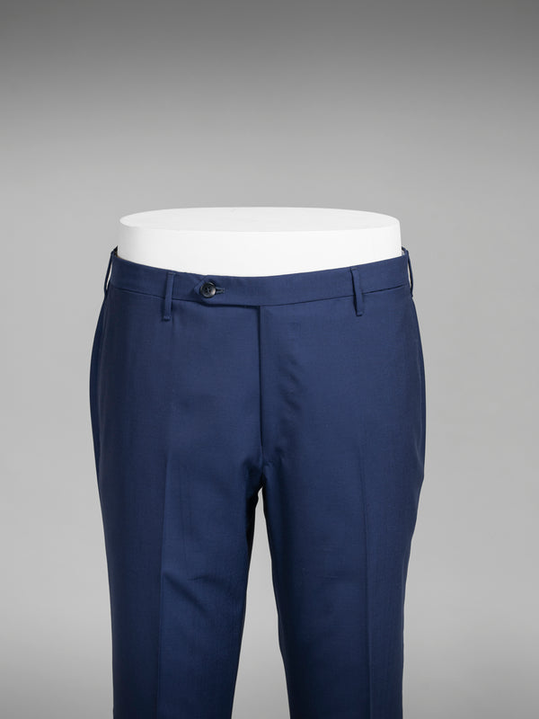 Rota Summer Medium blue pair of regular fit wool trousers Outlet