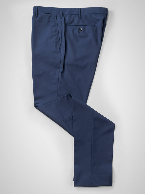 Rota Summer Medium blue pair of regular fit wool trousers Outlet