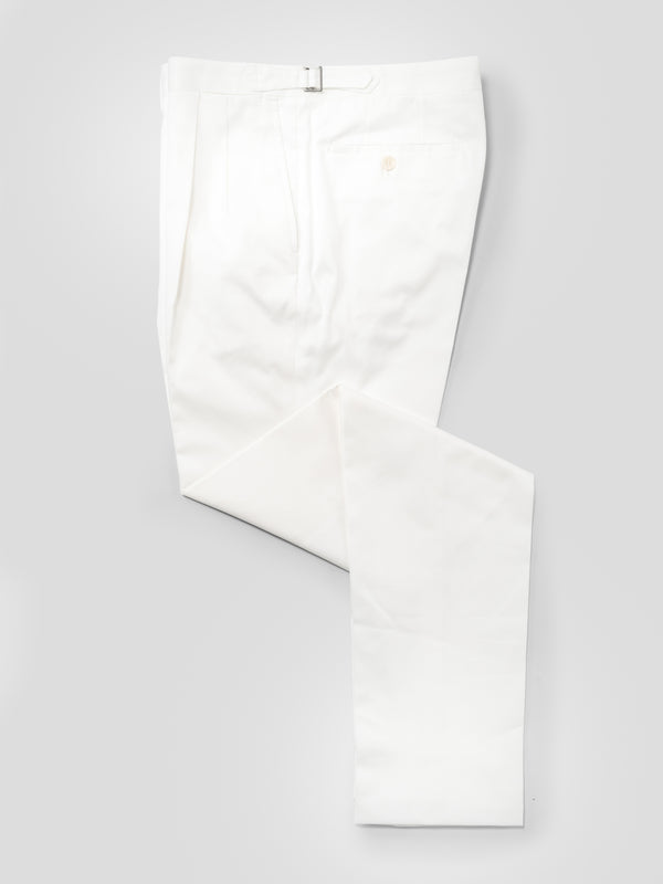 Rota Summer White pair of regular fit cotton trousers Offerte