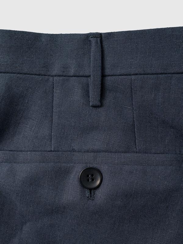 Rota Summer Dark blue pair of regular fit linen trousers Hotsell