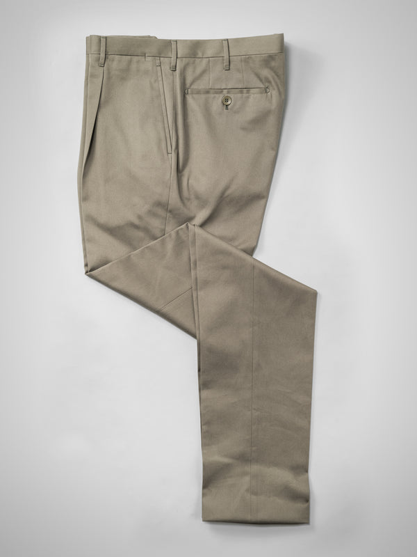Rota Four Seasons Green pair of regular fit cotton trousers Vendita Calda