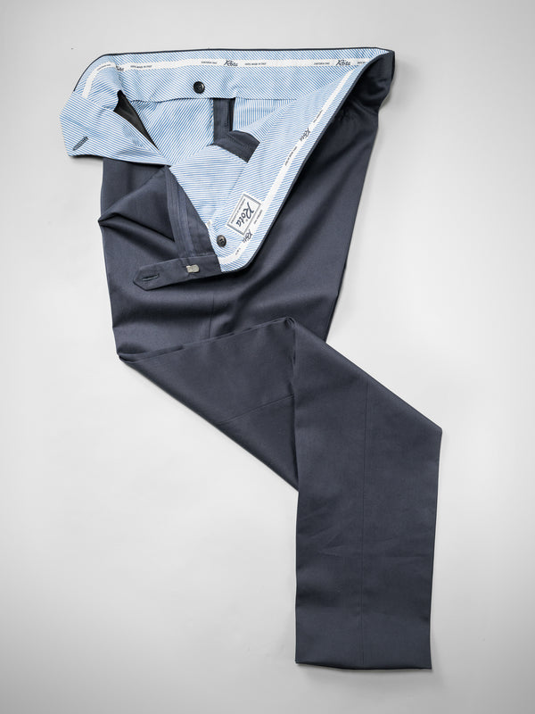 Rota Four Seasons Dark blue pair of regular fit cotton trousers Vendita Economica