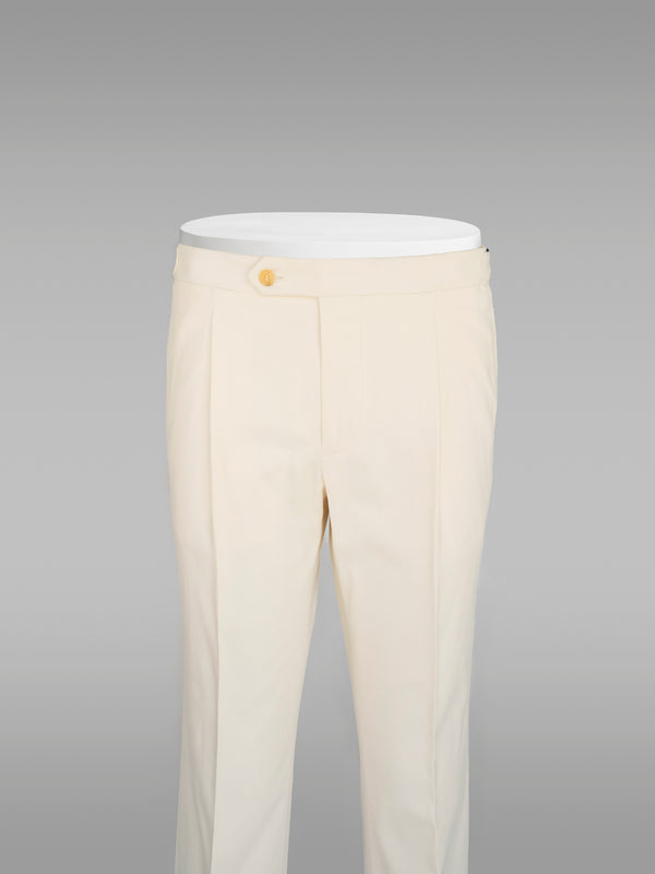 Rota Winter Ivory cotton elastan trousers In Linea