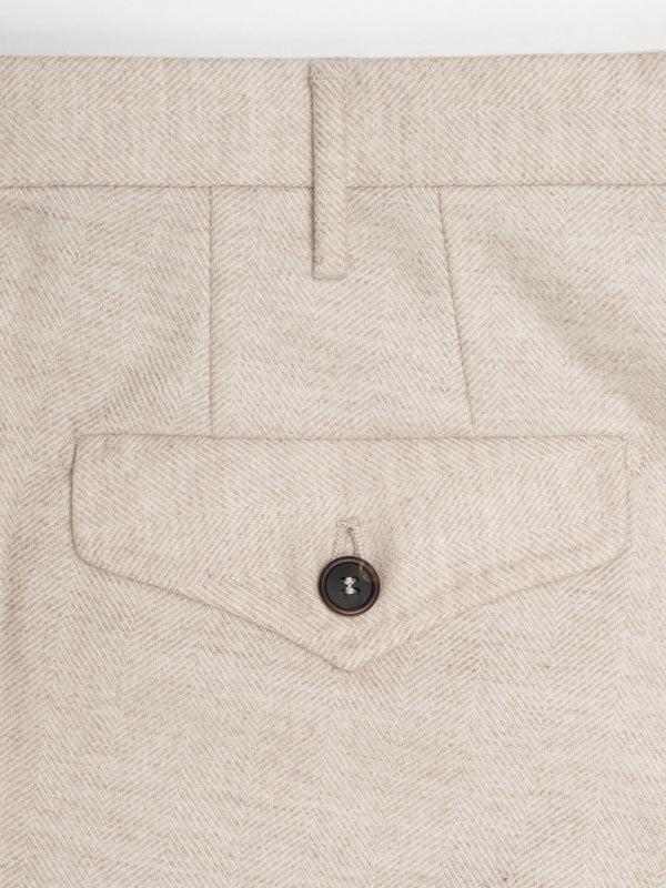 Rota Winter Light beige herringbone flannel trousers Negozi Online