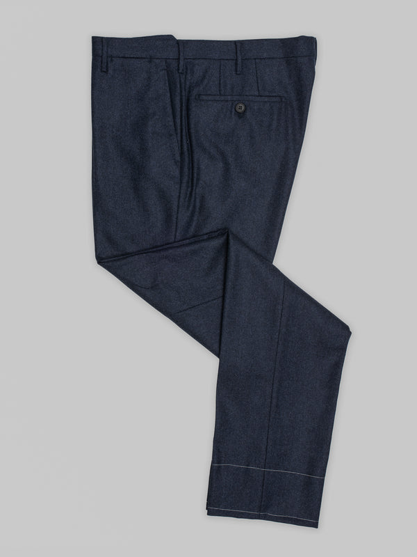 Rota Winter Dark blue herringbone flannel trousers Consegna Veloce