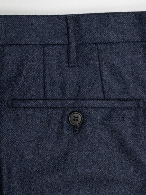 Rota Winter Dark blue herringbone flannel trousers Consegna Veloce