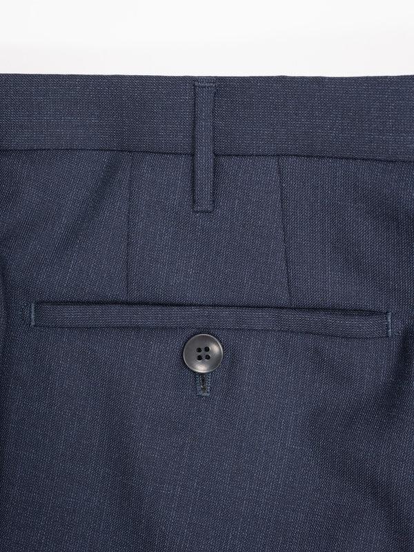 Rota Summer Dark blue pair of regular fit two ply wool trousers Offerte
