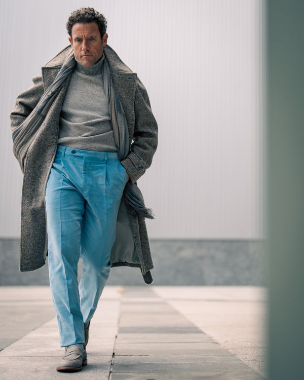 Rota Winter Azure corduroy medium wale trousers Nuova