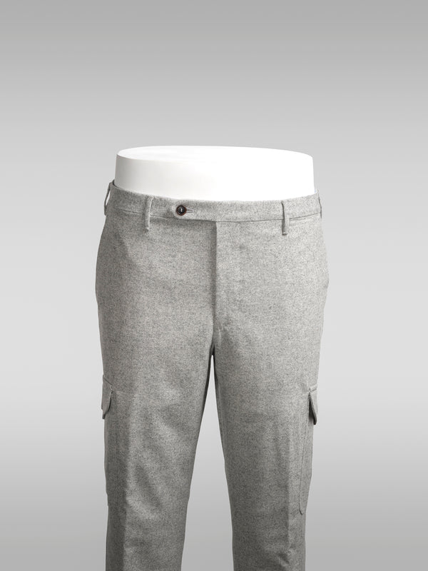 Rota Winter Light grey melange flannel cargo pockets Moda