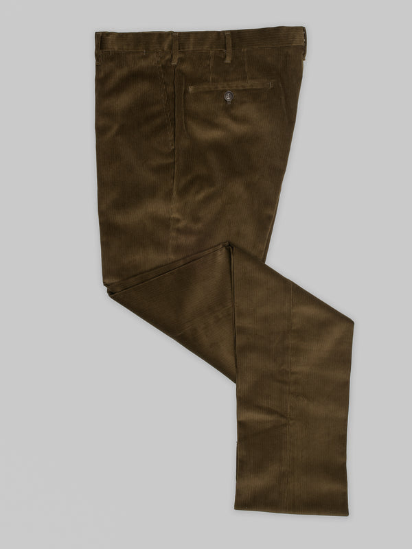 Rota Winter Green corduroy medium wale trousers Fino al 50% di sconto