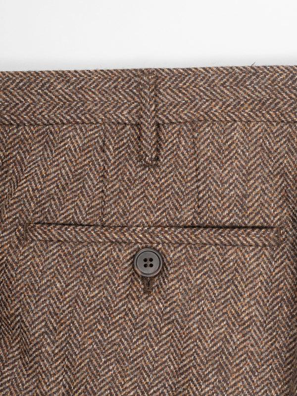 Rota Winter Brown herringbone wool cashmere trousers Soddisfazione Garantita