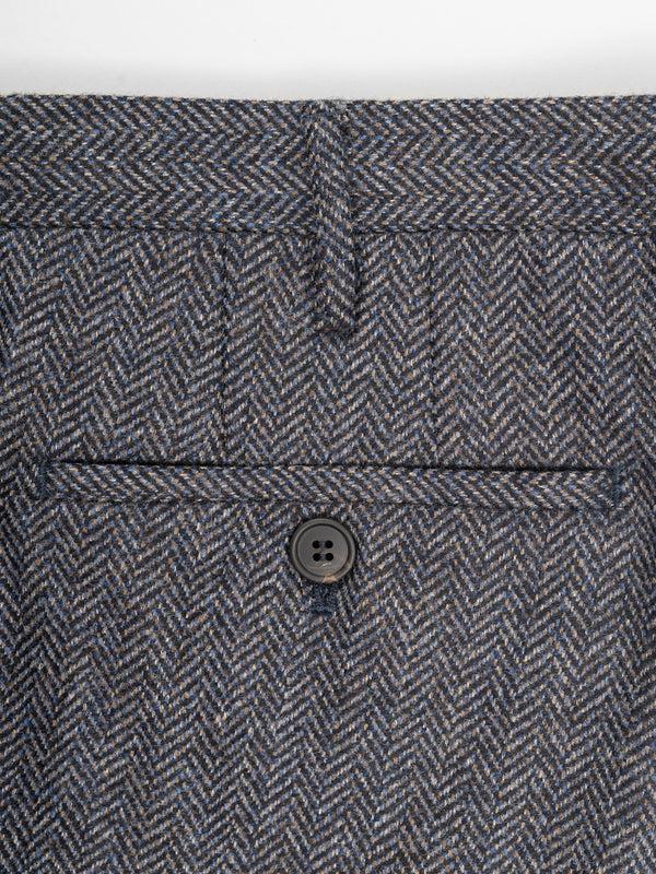 Rota Winter Light blue herringbone wool cashmere trousers Qualità Garantita