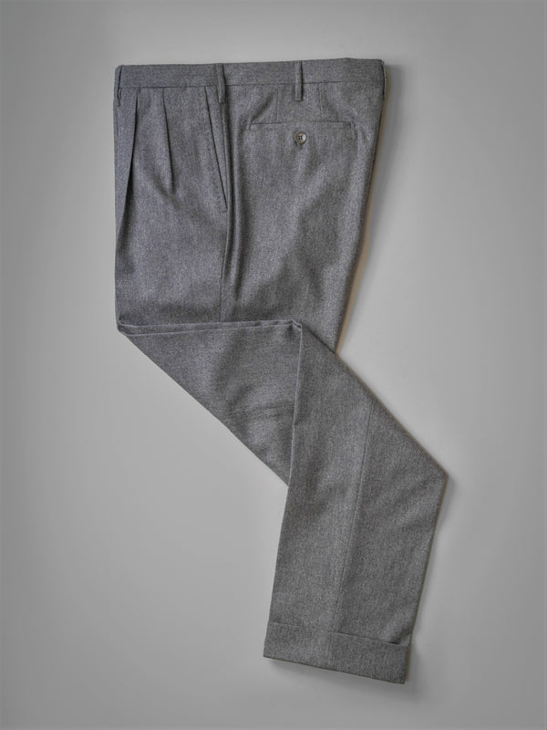 Rota Winter Medium grey pair of regular fit flannel wool trousers Promozione Limitata