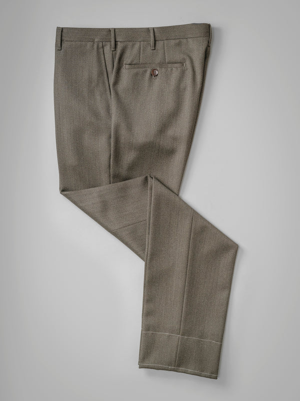 Rota Winter Dark fawn pair of regular fit wool trousers Shopping Online